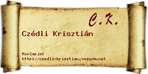 Czédli Krisztián névjegykártya